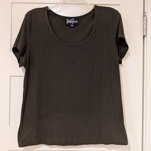 Lesley Evers Olive Ribbed T-shirt